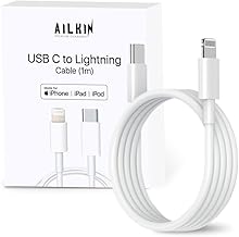 AILKIN USB C to Lightning Cable 1M [Apple MFi Certified] iPhone Fast Charger Cable USB-C Power Delivery Charging Cord for iPhone 14/13/12/12 PRO Max/12 Mini/11/11PRO/XS/Max/XR/X/8/8Plus/iPad & More