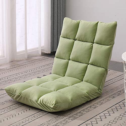 Chaise de sol pliable et déhoussable 110 x 52 cm verte - 2