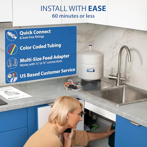Image of APEC Water Systems Ultimate RO-Hi Top Tier Supreme Certified High Output Fast Flow Ultra Safe Reverse Osmosis Drinking Water Filter System, 90 GPD