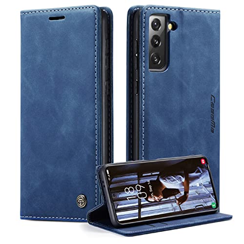 CaseMe Handyhülle für Samsung Galaxy S21 5G Hülle Premium Lederhülle Klappbar Flip Case Tasche...