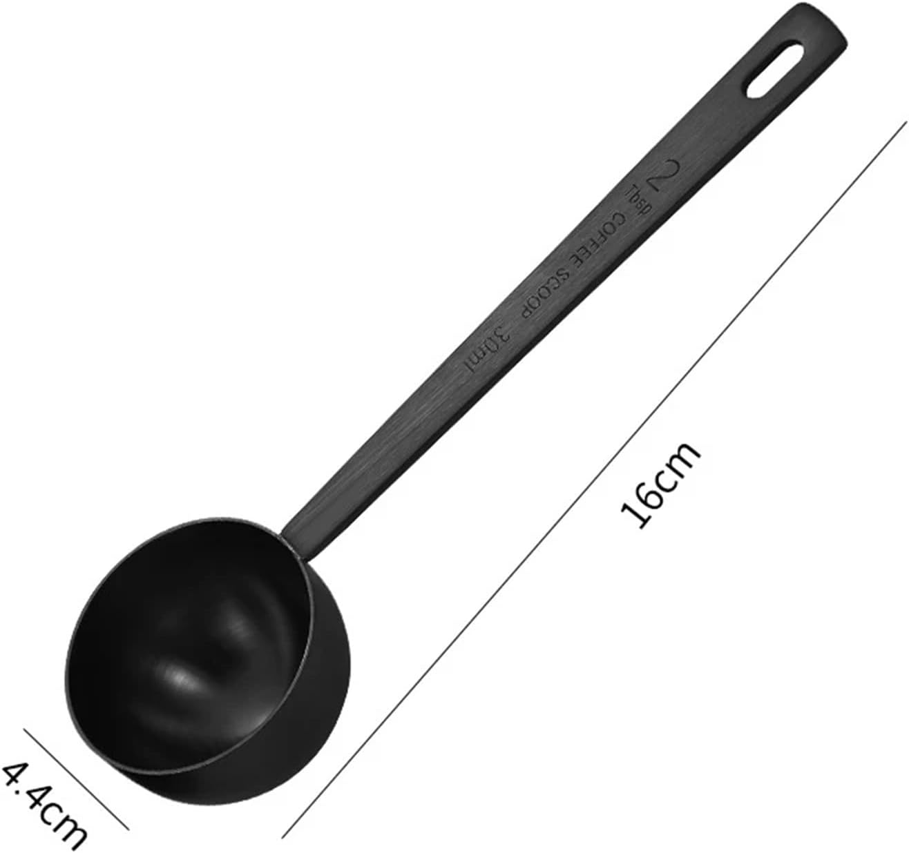 Coffee Scoop 3pcs Stainless Steel Measuring Spoon Milk Powder 15/30ML Kitchen Baking Coffee Bean(Black 30g)