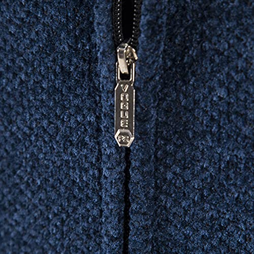 Lu's Chic Men's Full Zip Hoodie Winter Striped Knitted Long Sleeve Cardigan Sweater Slim Fit Hooded Sweatshirt Pockets4