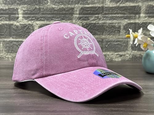 Image of Sailing Captain Hat for Boat Owners, Skipper Baseball Cap for Adult | Boating & Lake Days, Nautical Inspired Style, Detailed Embroidery, Adjustable Buckle Back