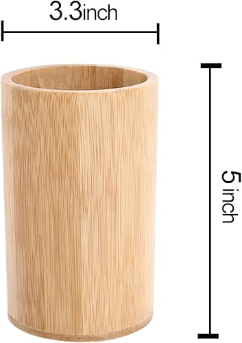 Miniatura 4 de Estante de cocina de bambú para utensilios de cocina, utensilios de encimera, sostiene utensilios de cocina de 5 pulgadas x 3.3 pulgadas (TC-001)