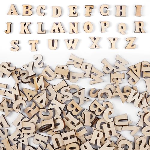 400 Pezzi Lettere in Legno per Fai Da Te, 15mm