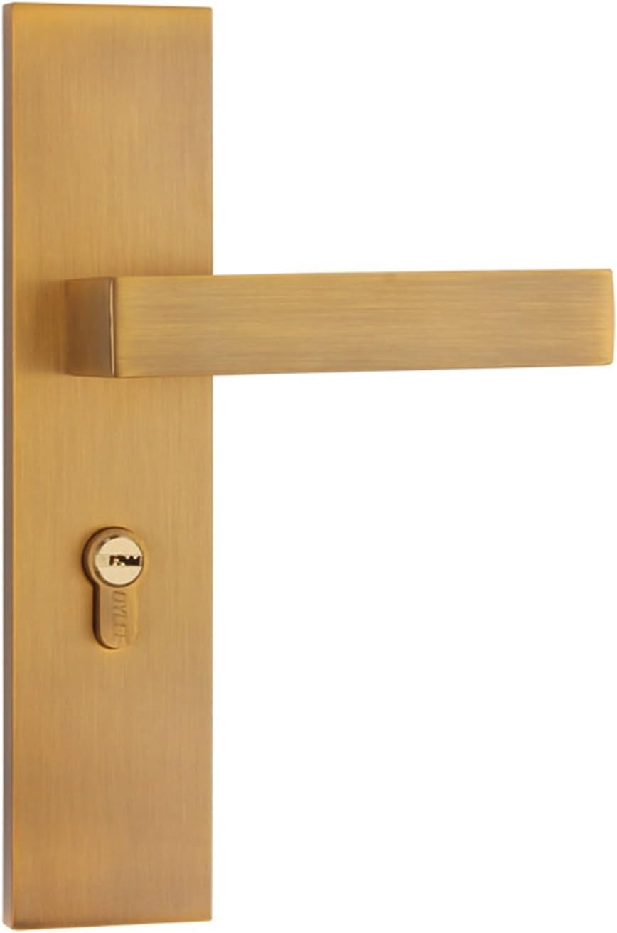 Indoor Door Locks, Household Locks, Solid Wood Door Locks, Bedroom Door Locks, Silent European Door Locks(Yellow Bronze)