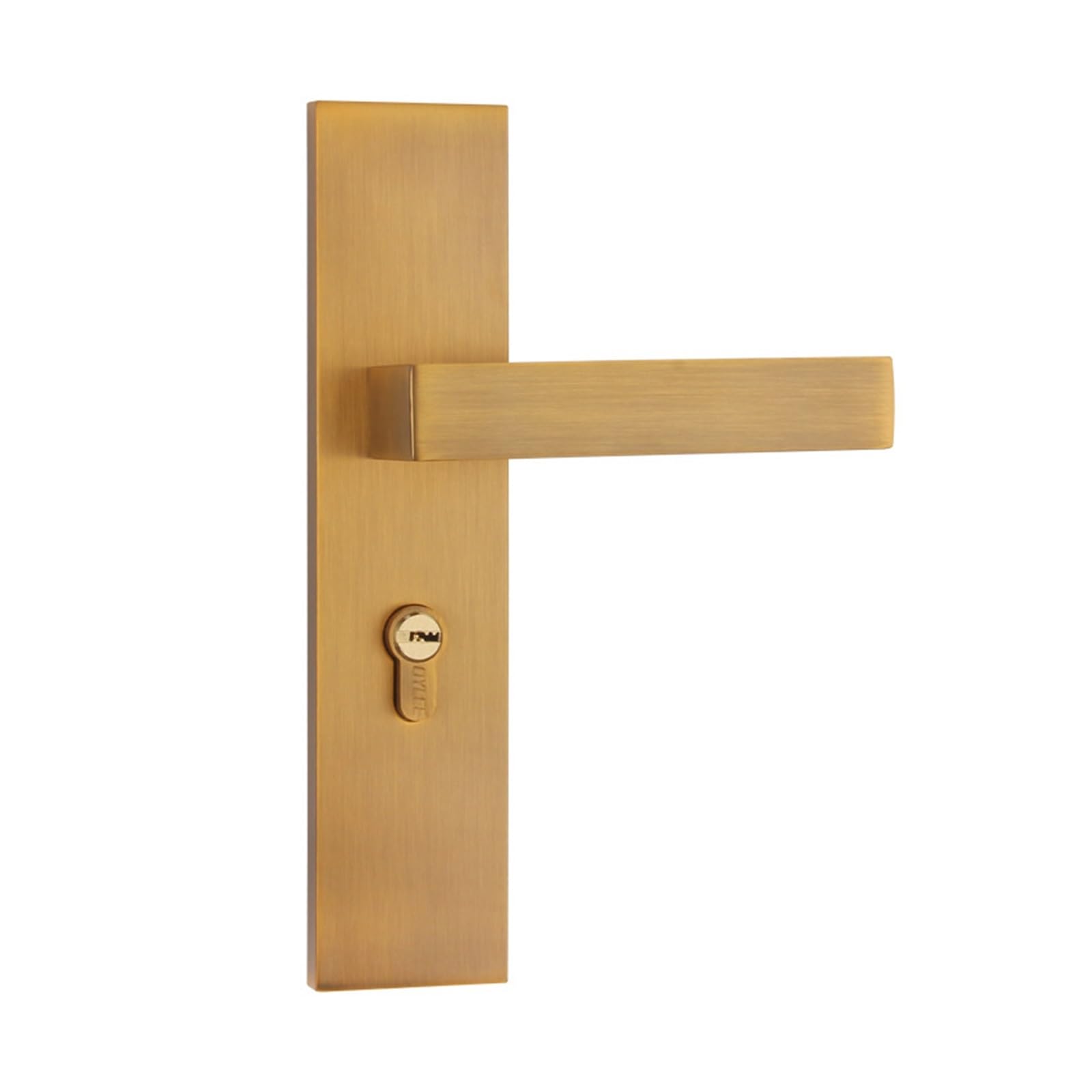Serrure de porte européenne en bronze jaune avec poignée rétro élégante pour chambre en bois