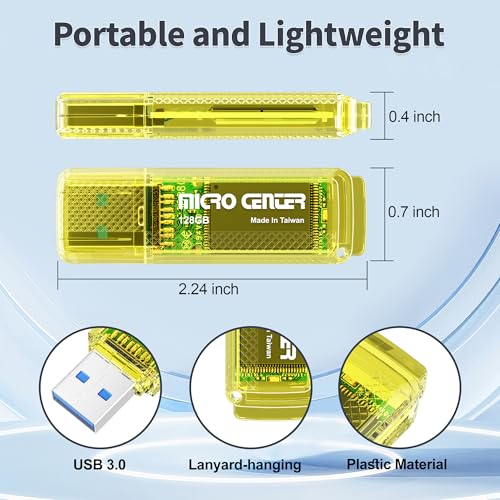 Image of Micro Center SuperSpeed 2 Pack 128GB USB 3.0 Flash Drive Gum Size Memory Stick Thumb Drive Data Storage Jump Drive (128G-2 Pack)