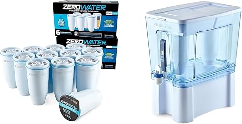 Miniatura 7 de ZeroWater Filtro de repuesto oficial y dispensador de filtro de agua de 5 etapas listo para leer de 32 tazas, sabor mejorado al agua del grifo