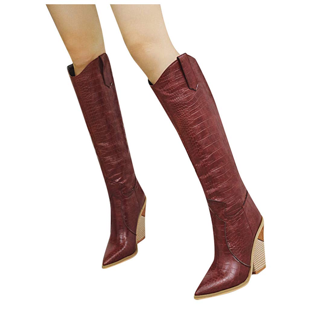 Scarpe eleganti da donna Toe comode ricamate Western Rodeo Stivali da cowboy Ragazza 29