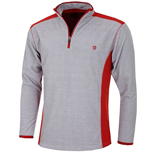 Island Green Mens Full Contrast Panel 1/2 Zip Neck...