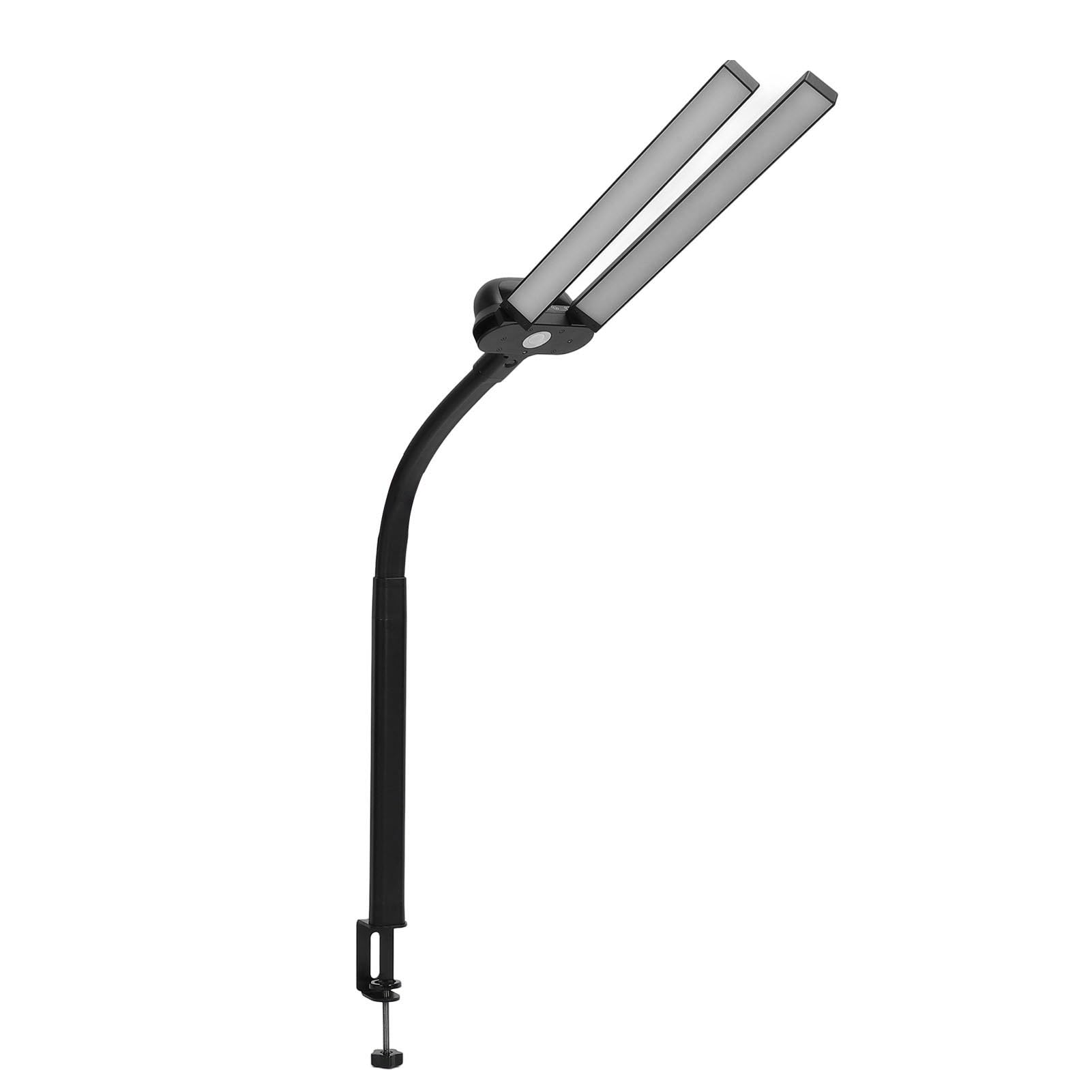 Luz de Mesa LED de 12 W, Reloj, Brazo Oscilante, Lámpara de Escritorio Brillante Ajustable y Plegable para Trabajar y Dibujar (Enchufe de la UE)