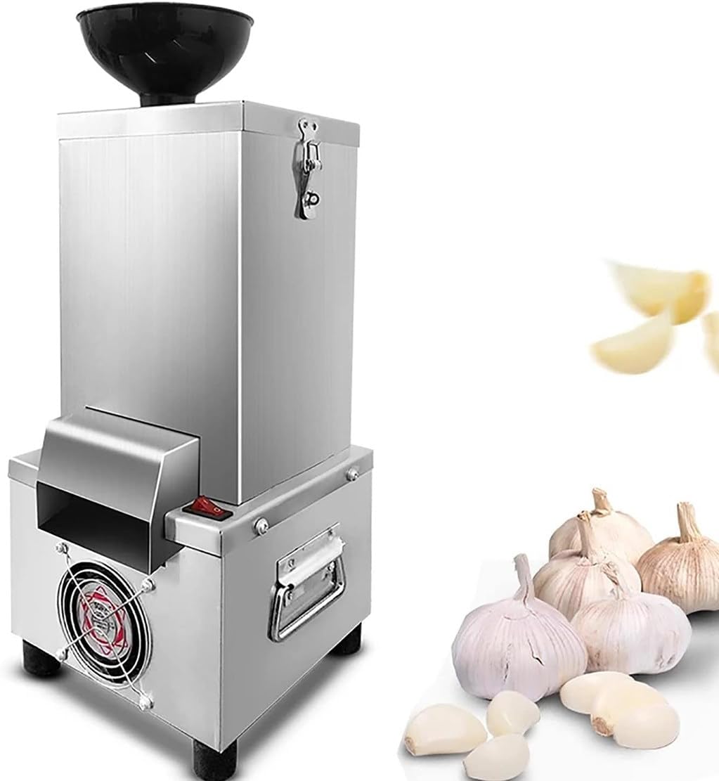 200W Electric Garlic Peeler, Commercial Garlic Peeling Machine with Detachable Feed Inlet, Stainless Steel Garlic Peeler Separator for Restaurant Kitchen Tool