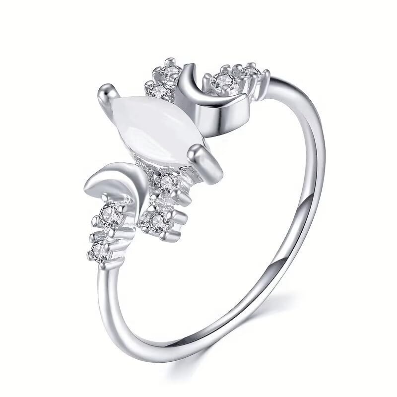 1 Pc Elegant Moon Horse Eyes Ring Fine Jewelry Party Gift For Women Ladies Jewelry