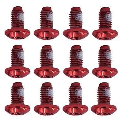 Sanmum 10pcs T25 Bicycle Rotor Screws M5x9mm Disc Brake Rotor Bolts for Mountain Bikes (Red)