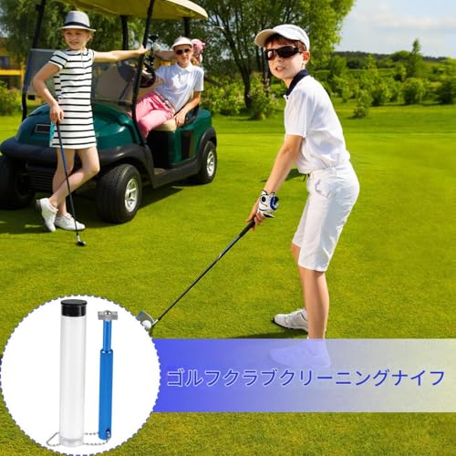 ゴルフアイアン溝ナー, アルミ製クラブ溝ナーとクリーナー, 男性 女性 青少年 ゴルファー向け携帯用ゴルフバッグアクセサリー