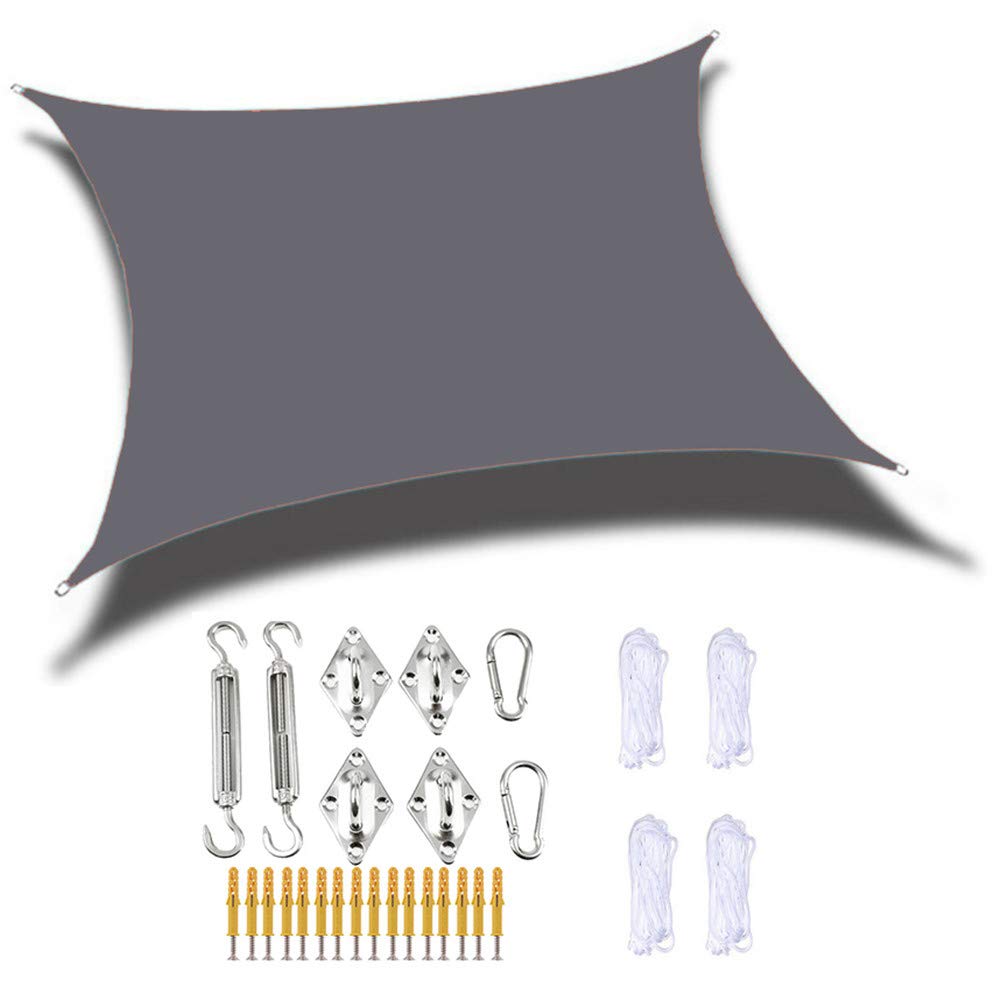 Voile d'ombrage extérieur pour terrasse ombragée et repas d'été au frais avec kit de montage