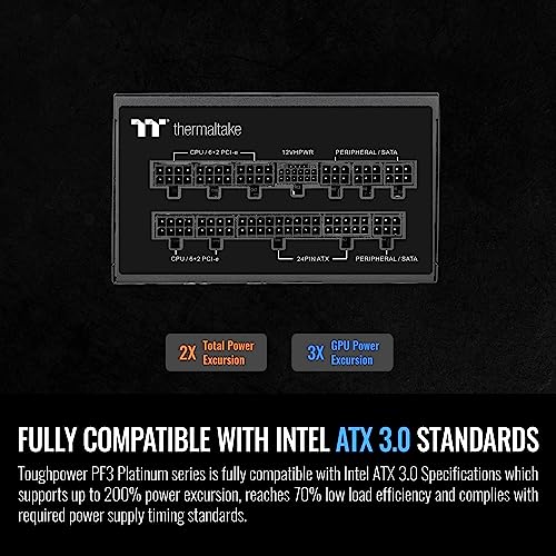 Image of Thermaltake Toughpower PF3 ATX 3.0 1050W 80+ Platinum Full Modular SLI /Crossfire Ready Power Supply; PCIe 5.0 12VHPWR Connector Included; 10 Year Warranty; PS-TPD-1050FNFAPU-L