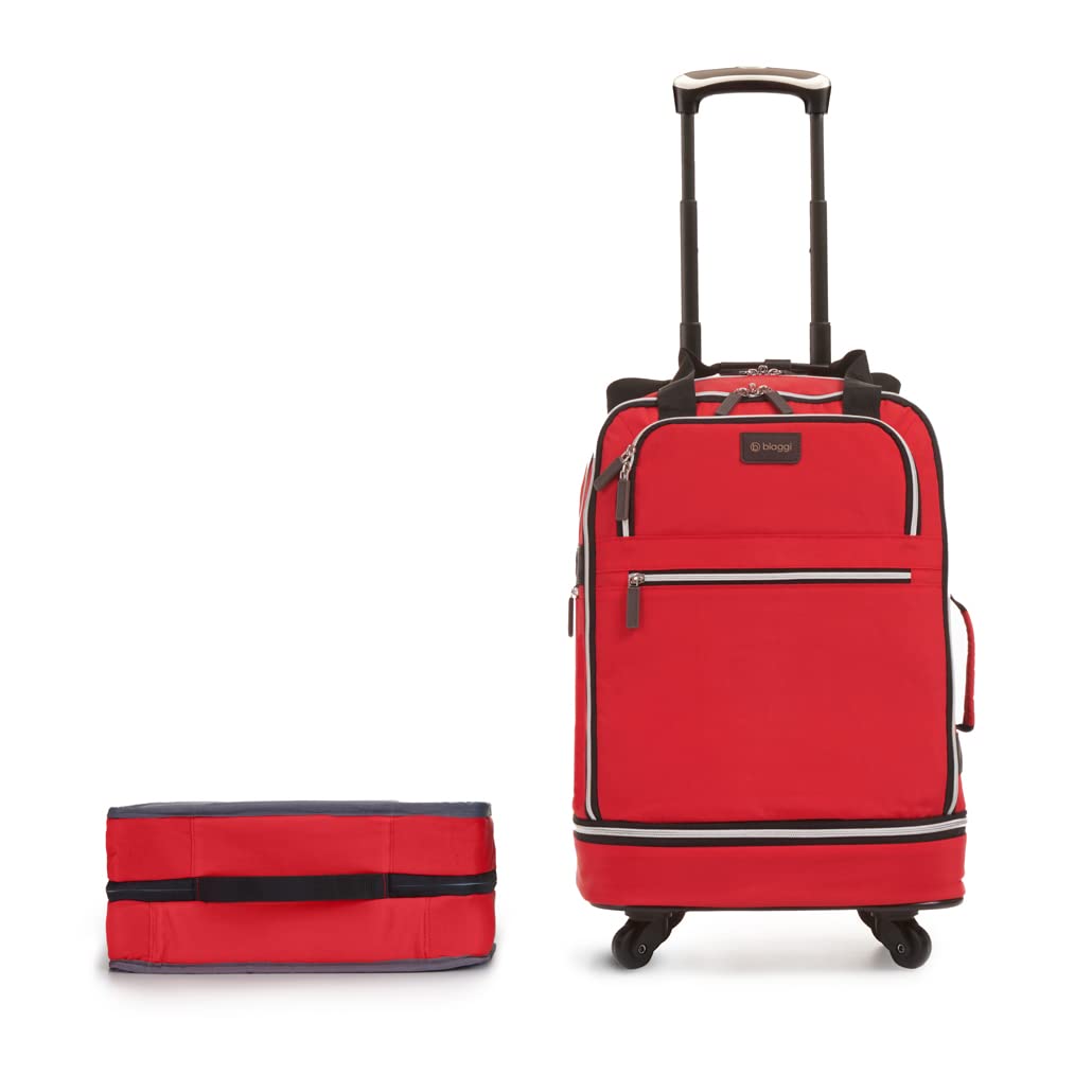 Biaggi Zipsak Boost Expandable Carry-On Luggage with Trolley Handle  Perfect for Travelers on the Go! (Red) - Main Image