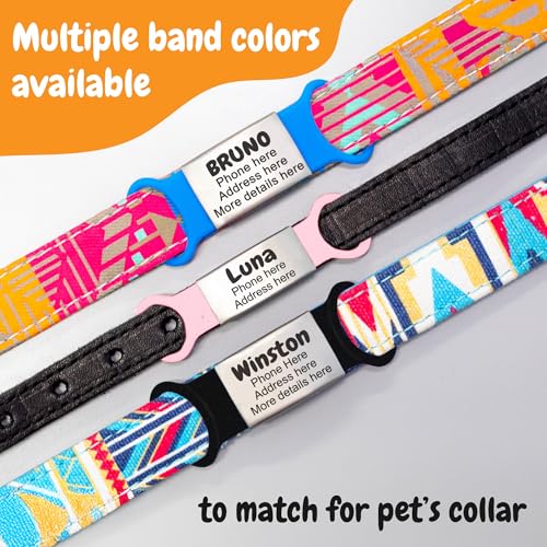 Custom Slide On Pet Tag ID, Fancy Silent Dogs & Cats Personalized No Jingle Engraved Identification Name & Phone Charm for Collar & Harnesses, No Noise for Puppies, Kitties, Horses & Animals - Image 7