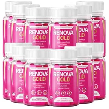 12 FRASCOS RENOVA GOLD ORIGINAL - Fórmula Americana para Pele