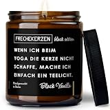 Lustige Duftkerze mit Spruch für Faulenzer | Handgemacht aus Sojawachs | In Geschenkbox | Valentinstag Geburtstagsgeschenk für Hänger, Chiller, Faultier, faul, anti-stress |Black Vanilla