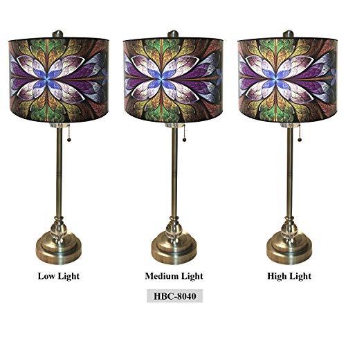 Image of Royal Designs, Inc. Trendy Decorative Handmade Drum Shade, Made in USA, 10in, HBC-8040-10-2, Purple Lotus - 2 Pk