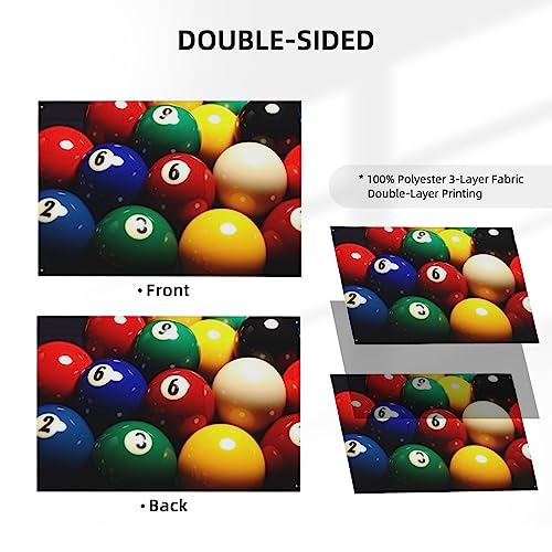 Drapeau de billard coloré robuste 1,2 x 1,8 m avec finitions double face - 4