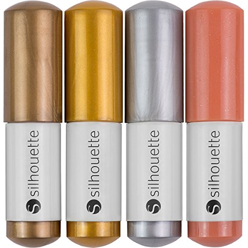 Silhouette Sketch Pens 4/Pkg Metallic Gold, Copper, Silver & Bronze