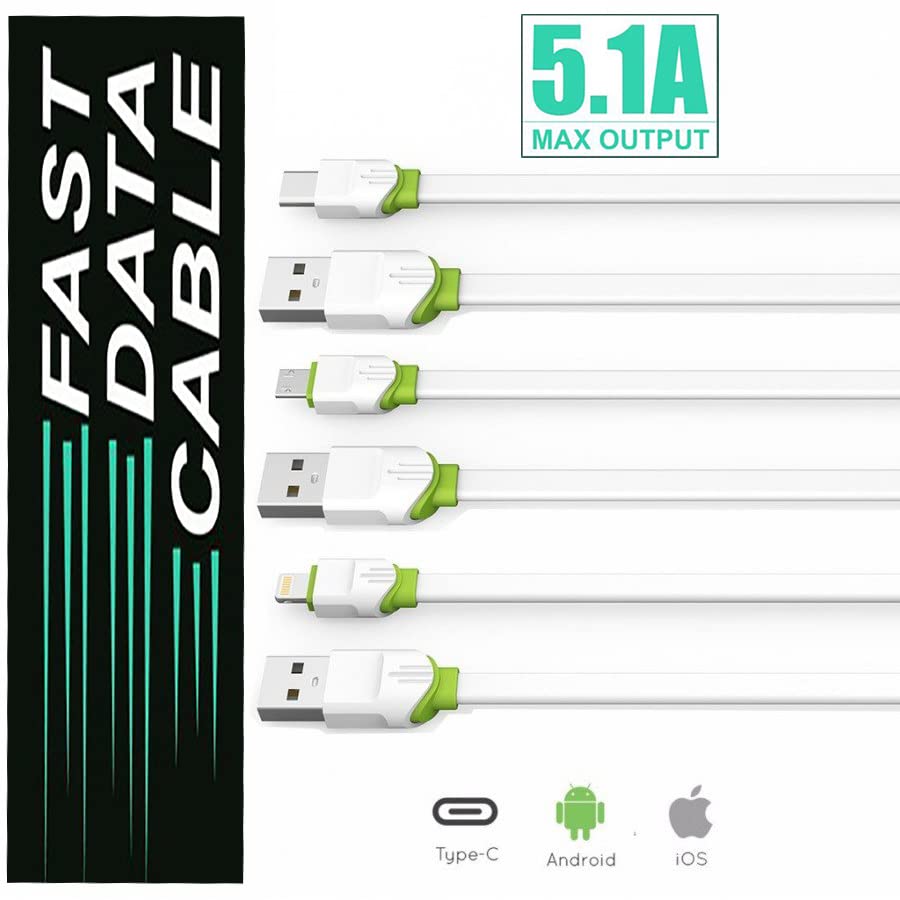 Image of TICON FAST DATA CABLE for Charging Adapter (5.1A, TYPE C, White)