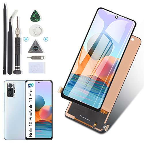 RongZy para Xiaomi Redmi Note 10 Pro/Note 11 Pro 4G/5G/Note 10 Pro MAX LCD+Pantalla Táctil Digitalizador Asamblea Reemplazo +Reparación Herramientas Incell(6.67'',Negro)