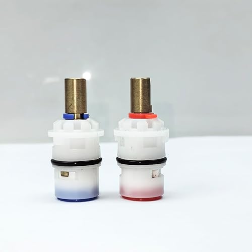 Miniatura 5 de Cartucho de cerámica para grifo de disco de vástago de repuesto para baño (1 par caliente y frío) para Pfister 9608020 48143149 Series Cartucho de