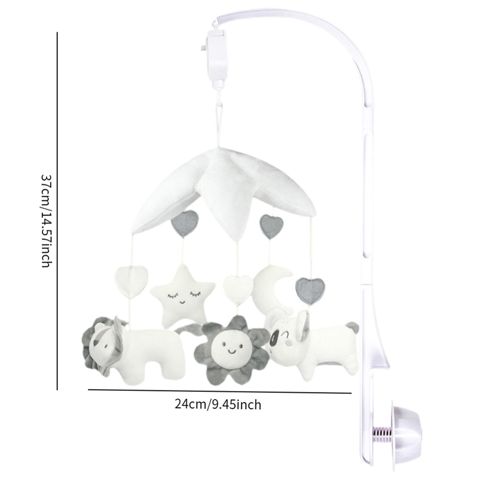 Giostrina Musicale per Culla Neonati con Giocattoli Morbidi Appesi Carillon E Peluche Leone Cotone PP Resistente Design Creativo Adatta, Leone