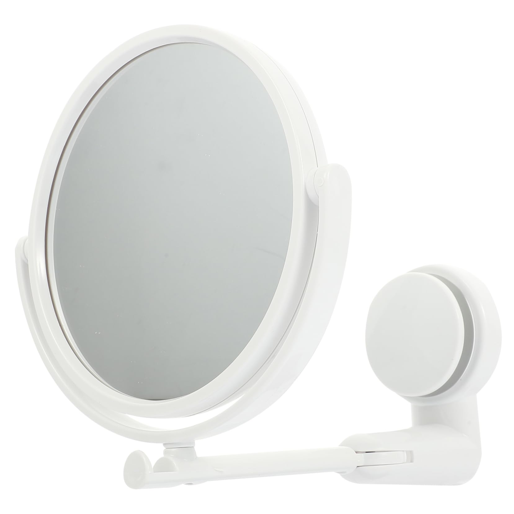VICASKY Folding Rotatable Bathroom Mirror Punch-Free Wall Makeup Mirror Round Design for Easy Installation for Small Spaces and