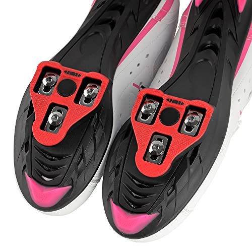 Image of CyclingDeal Bicycle Road Bike Universal Cleat Mount Women's Cycling Shoes Black with 9-Degree Floating Look ARC Delta Compatible Cleats Compatible with Peloton Indoor Bikes Pedals