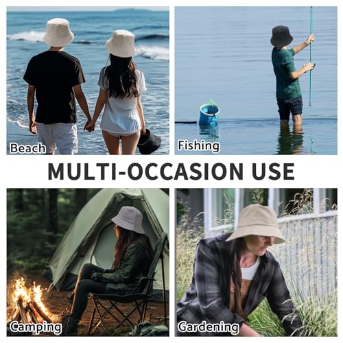 Image of NPQQUAN Bucket Hats for Men Women Packable Foldable Sun Hats for Women Beach Travel Cap