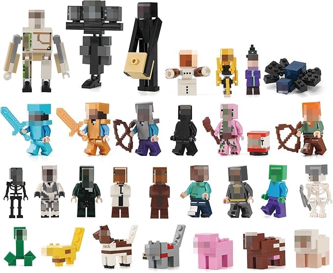 Nofuxo 29PCS Building Blocks Action Figures - Mini Figure People Action Figure for Kids Gifts, Creative Educational Play Set for Boys & Girls