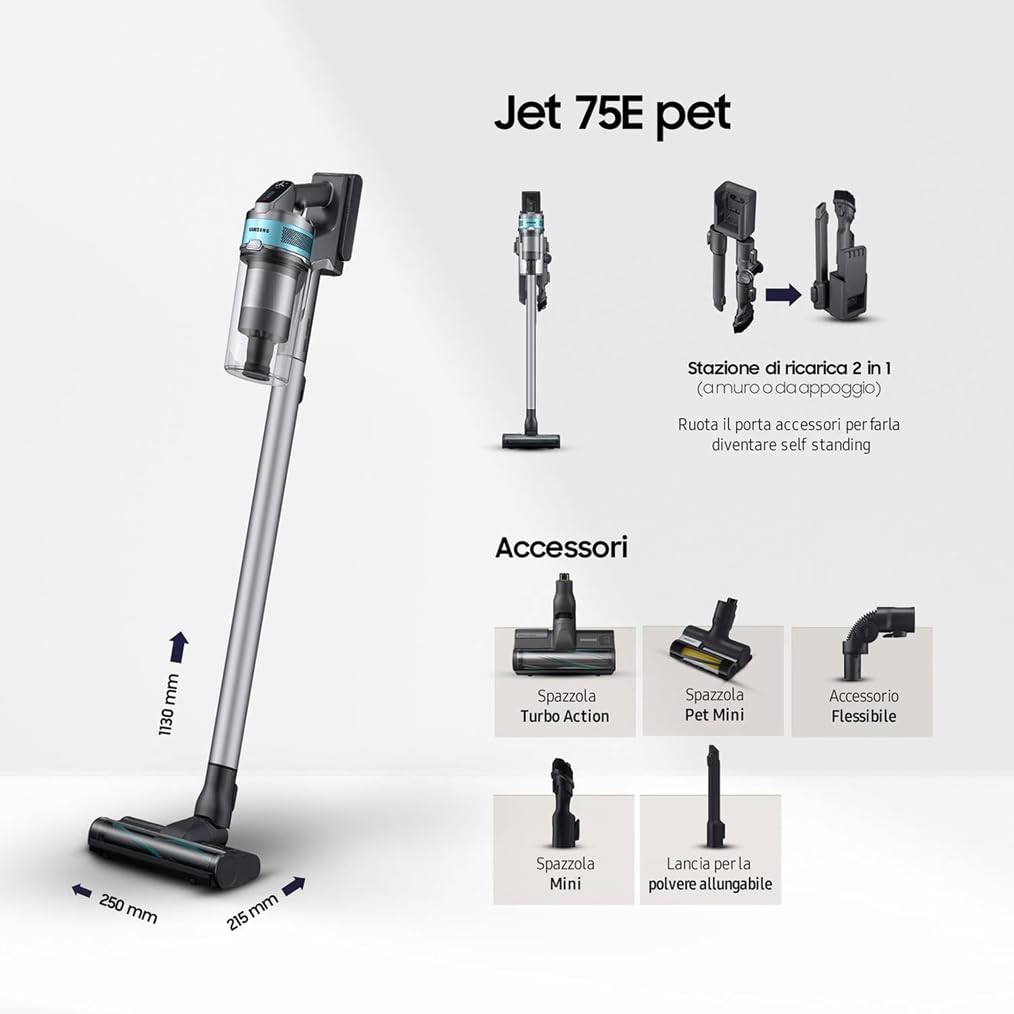 Samsung VS20B75AGR1/WA Jet 75W Cordless Aspirapolvere - Dettaglio