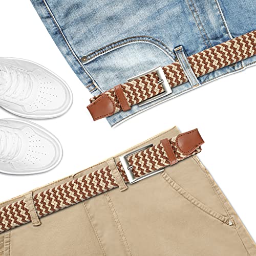 Lavemi Mens Belt, Stretch Elastic Casual Woven Sport Golf Braided Belts for Men,Gift Box3