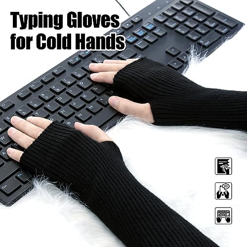 YATANAM Wool Blended Wrist Warmers Warm Fingerless Gloves Knit Soft Arm Warmers Sleeves Typing Mittens for Women