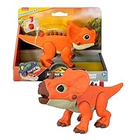 Fisher-Price Imaginext Jurassic World La Rinascita – Aquilops, dinosauro alto 20 cm con aculei e movimento della testa attivabili da pulsante, giocattolo per bambini, 3+ anni, JGP99