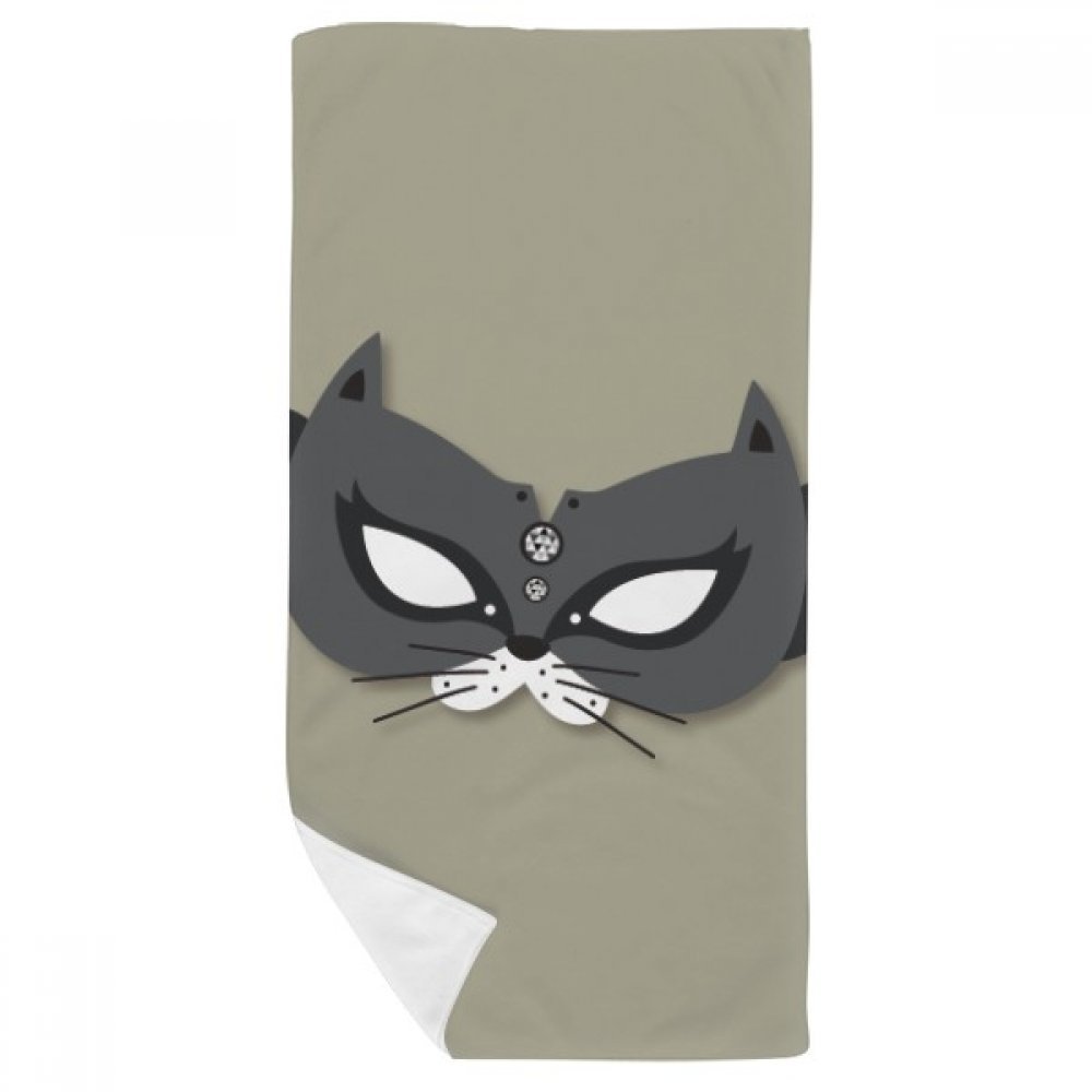 Serviette de bain chat noir bricolage pour carnaval de Venise 35x70cm