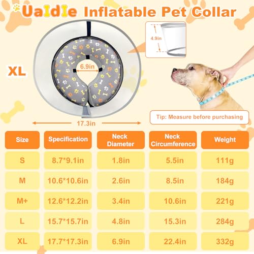 Dog-Cone-Collar-with-Enhanced-Anti-Licking-Inflatable-Dog-Cone-After-Surgery-Adjustable-Size-with-Soft-Padding-for-Small-Medium-Large-Dogs-XL Dog Cone Collar with Enhanced Anti Licking Inflatable Dog Cone After Surgery Adjustable Size with Soft Padding for Small Medium Large Dogs XL