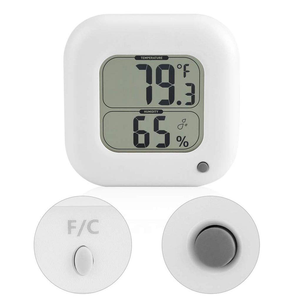 Household Indoor Thermometer Thermo Square Thermometer and Hygrometer, White 11 * 11cm