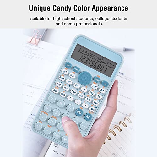 Image of EooCoo Scientific Calculator,Two-Line Display,Cute Desk Accessories,Slim and Portable,Standard Scientific Calculator Suitable for School Office Business Supplies,Primary School to College Student-Blue