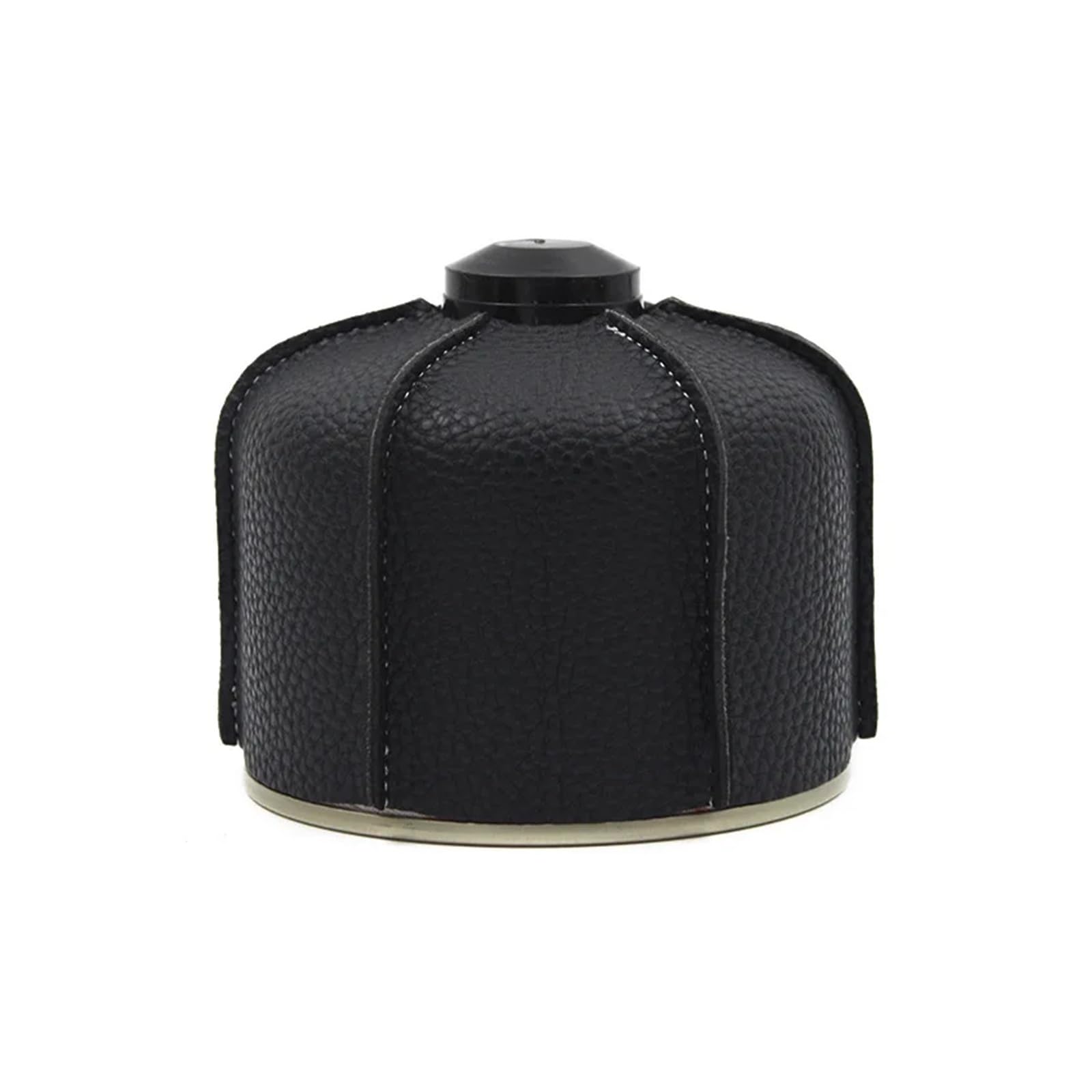 1 x Outdoor Camping Flat Gas Canister Leather Cover Alpine Picnic Protective Cover Butane (Black S)
