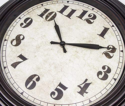 45Min 20 Inches Retro Round Large Wall Clocks, Silent Non Ticking Battery Operated Movement Easy To Read Wall Clock With Arabic Numerals #TOP1