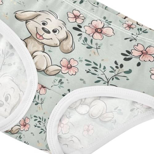 ZZKKO Cute Cartoon Dog Flower Girls Underwear Toddler Panties for Girls Comfort Brief Size 2-8T3