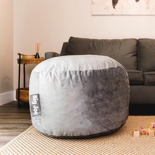 Image of Big Joe Fuf 2.5Ft Foam Kids Bean Bag Chair, Ages 3+, Gray Plush | Premium Shredded Foam Filled, Plush, Safe for Kids Ages 3 and Up, Supports Up to 200 lbs