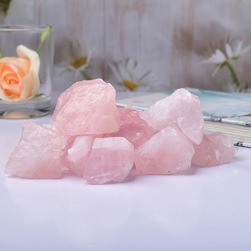 Diffusore per aromaterapia in pietra grezza al quarzo rosa naturale | Pietra decorativa di cristallo rosa autentica al 100% per la diffusione di oli essenziali,